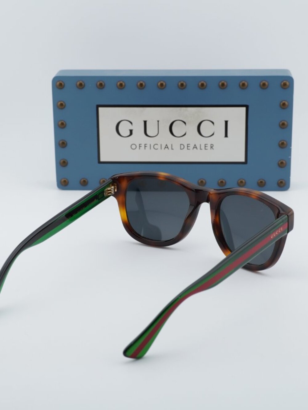 Gucci GG0003S 003 Men Square Sunglasses - Havana / Green / Grey - Picture 5 of 12